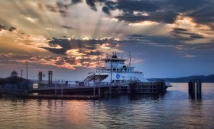 ferry sunset