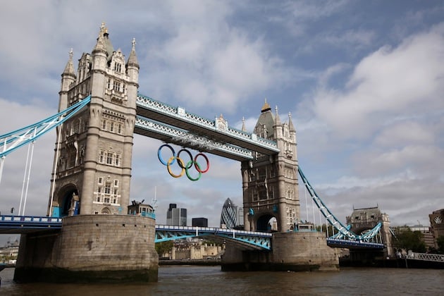 Olympic Rings Are Unveiled On Tower Bridge