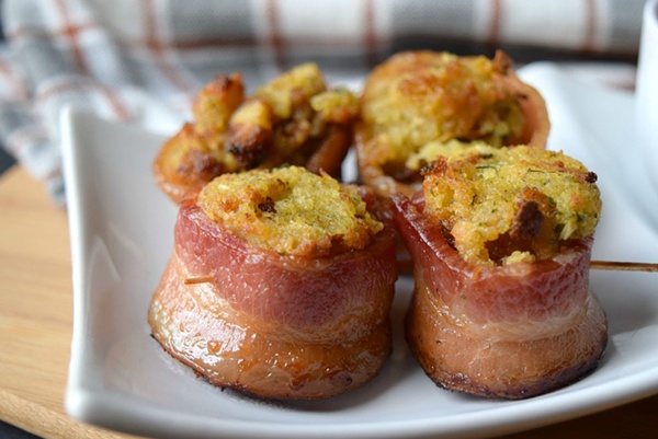 bacon wrapped stuffing bites